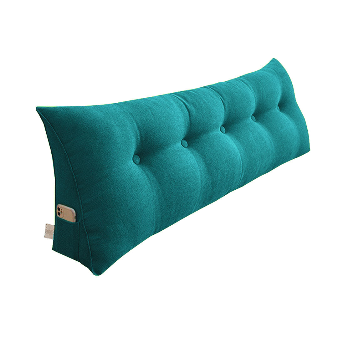 SOGA 100cm Blue Green Triangular Wedge Bed Pillow Headboard Backrest Bedside Tatami Cushion Home Decor