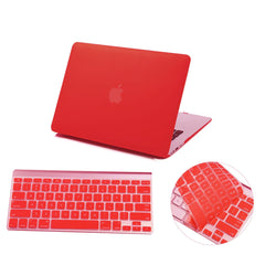 Matte Hardshell Case + Keyboard cover for Apple Macbook Red