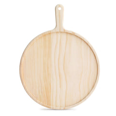 SOGA 9 inch Round Premium Wooden Pine Food Serving Tray Charcuterie Board Paddle Home Decor
