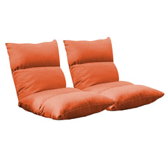SOGA 2X Lounge Floor Recliner Adjustable Lazy Sofa Bed Folding Game Chair Orange