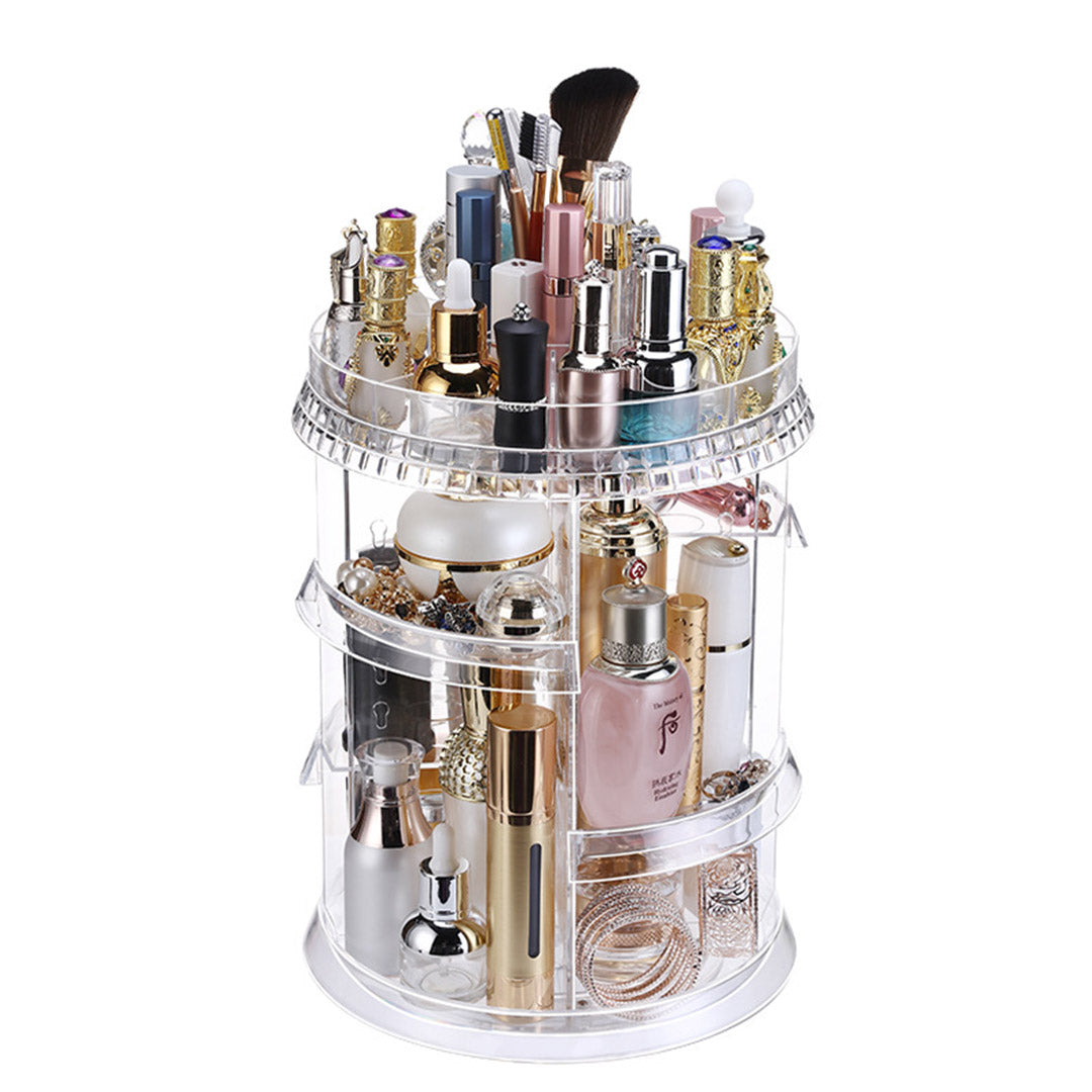 SOGA 360 Degree Rotating Makeup Organiser Cosmetics Holder Display Stand Skincare Home Decor