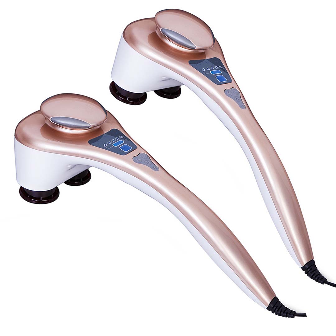 SOGA 2X Portable Handheld Massager Soothing Heat Stimulate Blood Flow Shoulder 4 Heads Massage