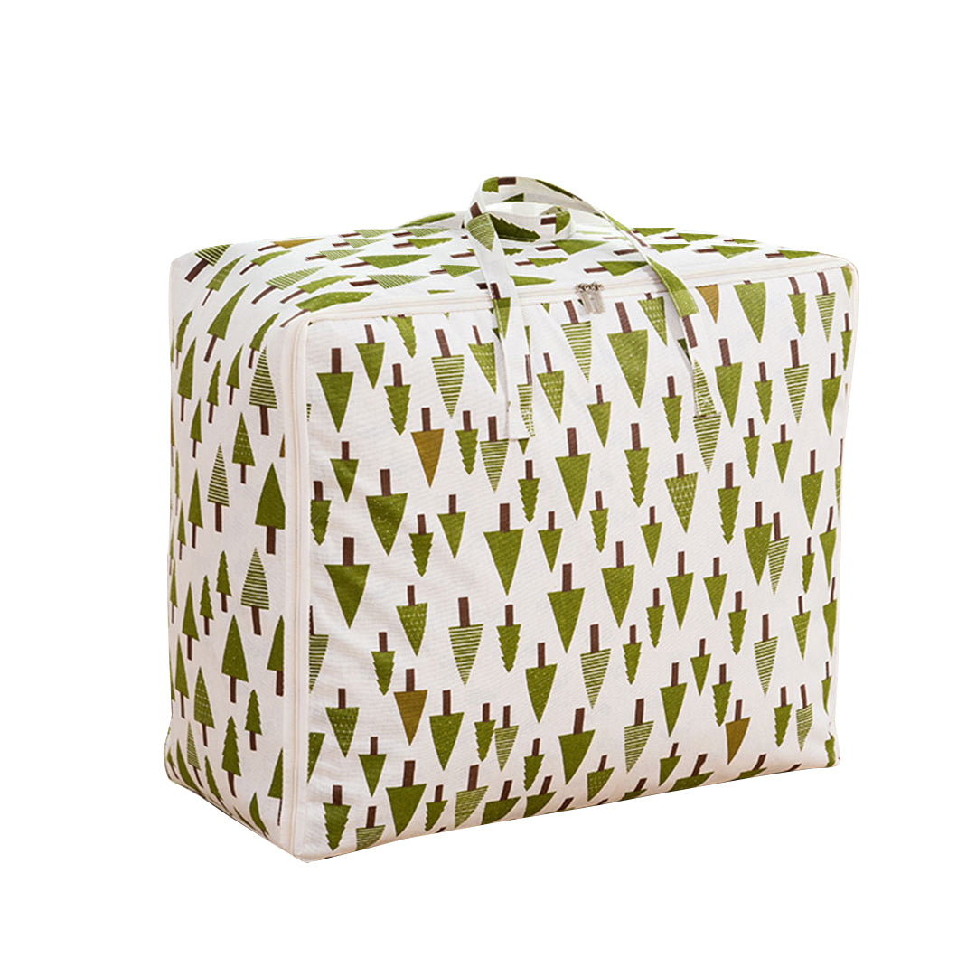 SOGA Green Pine Tree Medium Storage Luggage Bag Double Zipper Foldable Travel Organiser Essentials