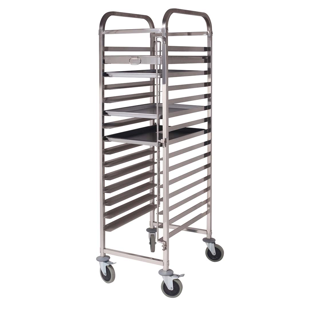 SOGA Gastronorm Trolley 15 Tier Stainless Steel Cake Bakery Trolley Su ...