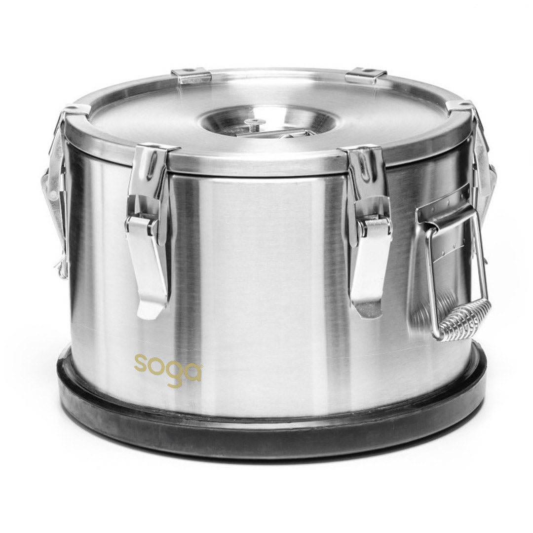 SOGA 15L 304 Stainless Steel Insulated Food Carrier Warmer Container with Anti Slip Rubber Bottom