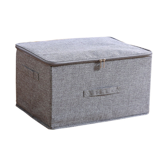 SOGA Grey Large Portable Double Zipper Storage Box Moisture Proof Clothes Basket Foldable Home Organiser