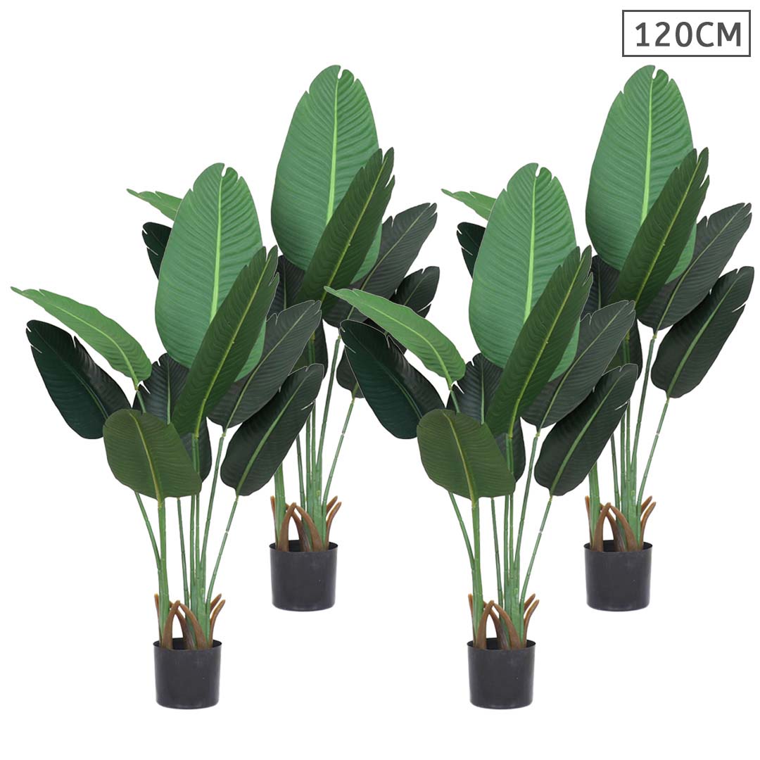 SOGA 4X 120cm Artificial Green Indoor Traveler Banana Fake Decoration Tree Flower Pot Plant