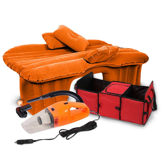 SOGA Portable Travel Camping Car Set Inflatable Air Bed Mattress Storage Organiser Handheld Vacuum Cleaner