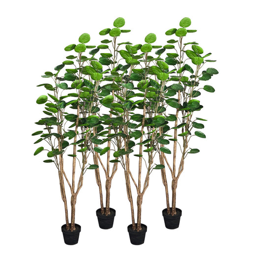 SOGA 4X 180cm Plastic Potted Polyscias Scutellaria Plant Home Garden Artificial Tree, Home Decor