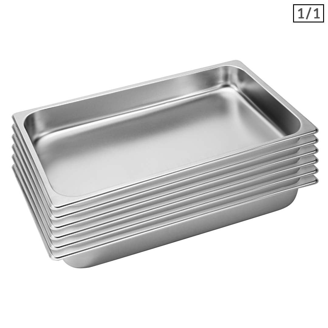 SOGA 6X Gastronorm GN Pan Full Size 1/1 GN Pan 6.5cm Deep Stainless Steel Tray