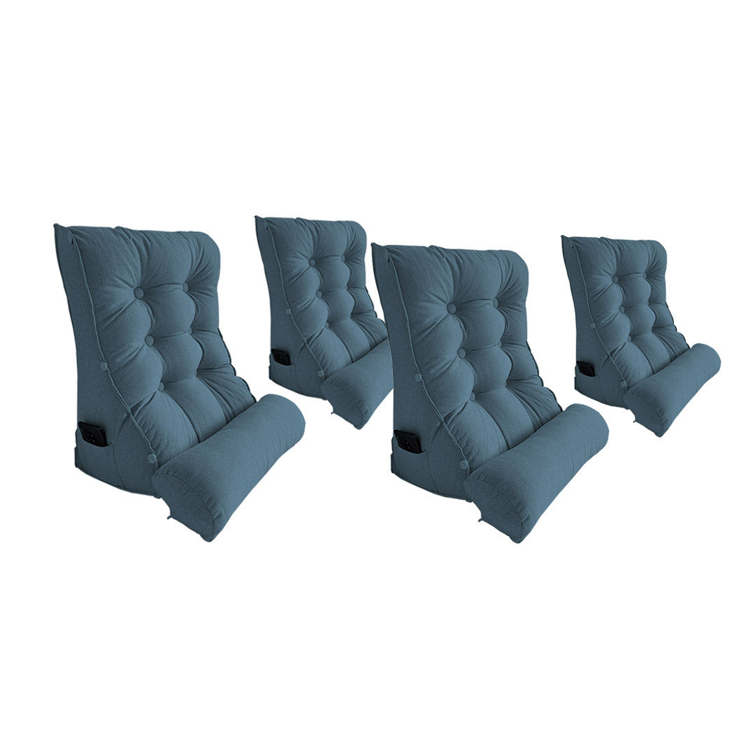 SOGA 4X 45cm Grey Triangular Wedge Lumbar Pillow Headboard Backrest Sofa Bed Cushion Home Decor