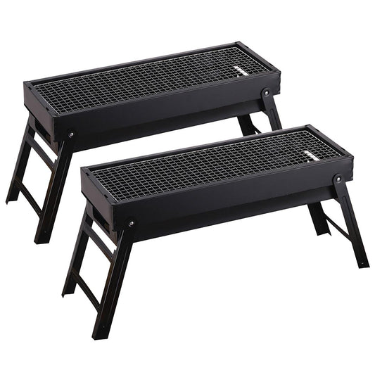SOGA 2X 60cm Portable Folding Thick Box-Type Charcoal Grill for Outdoor BBQ Camping