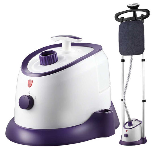 SOGA Garment Steamer Vertical Twin Pole Clothes 1700ml 1800w Professional Steaming Kit Purple