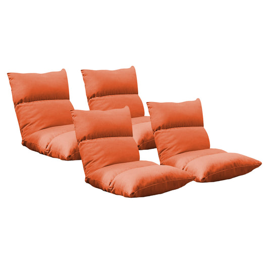 SOGA 4X Lounge Floor Recliner Adjustable Lazy Sofa Bed Folding Game Chair Orange