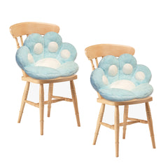 SOGA 2X Blue Paw Shape Cushion Warm Lazy Sofa Decorative Pillow Backseat Plush Mat Home Decor
