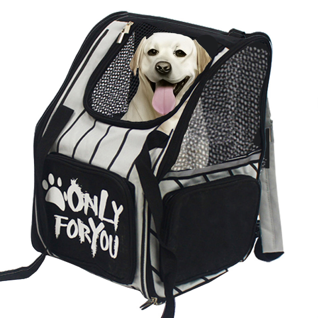 SOGA Black Pet Carrier Backpack Breathable Mesh Portable Safety Travel Essentials Outdoor Bag