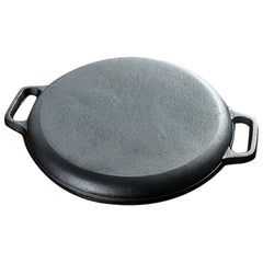 SOGA 2X Cast Iron Frying Pan Skillet Coating Steak Sizzle Platter 35cm