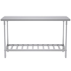 SOGA Commercial Catering Kitchen Stainless Steel Prep Work Bench Table 150*70*85cm