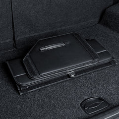 SOGA 4X Leather Car Boot Collapsible Foldable Trunk Cargo Organizer Portable Storage Box With Lock Black Small