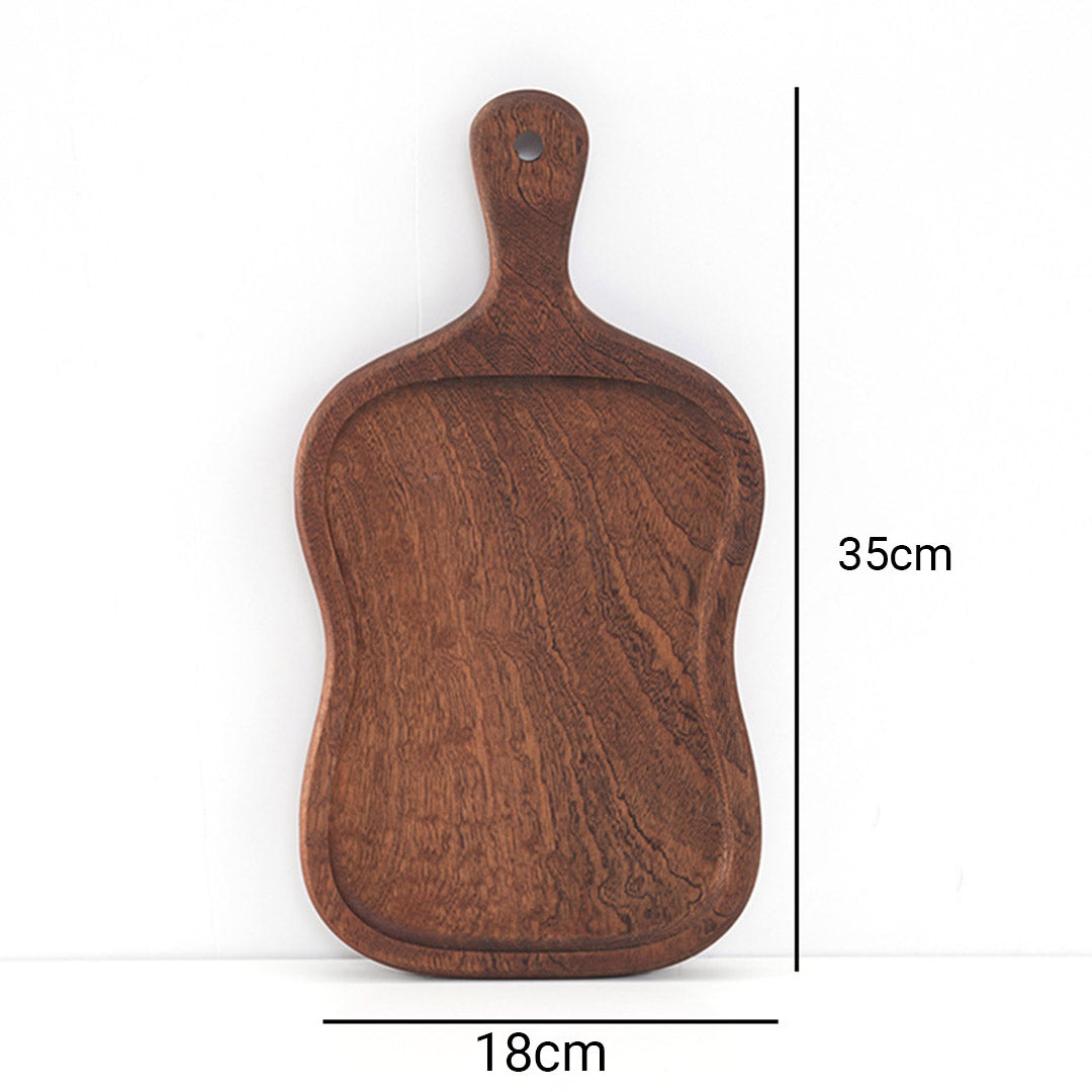 SOGA 2X 18cm Brown Wooden Serving Tray Board Paddle with Handle Home Decor