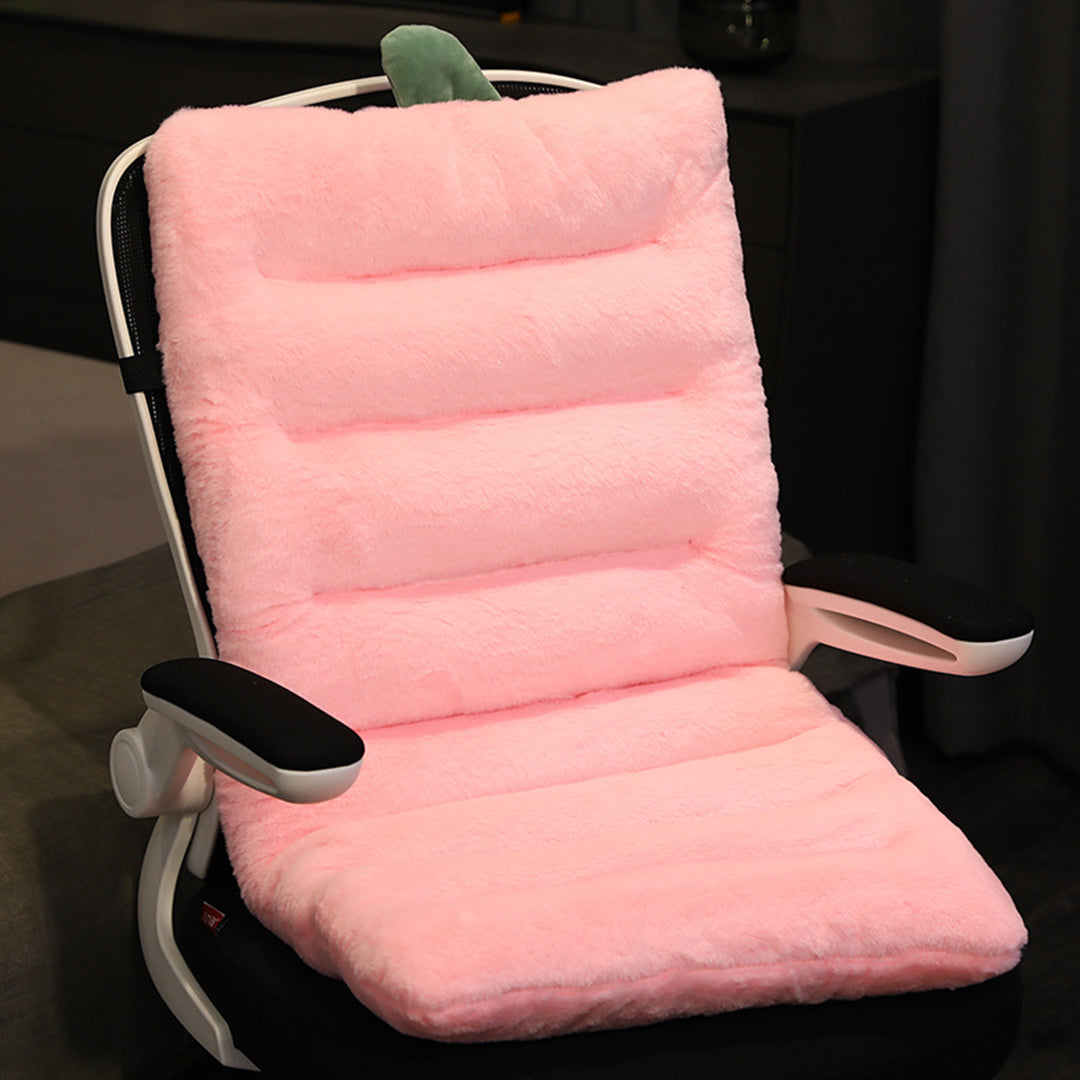 SOGA Pink One Piece Strawberry Cushion Office Sedentary Butt Mat Back Waist Chair Support Home Decor
