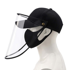 4X Outdoor Protection Hat Anti-Fog Pollution Dust Saliva Protective Cap Full Face HD Shield Cover Adult Black/White