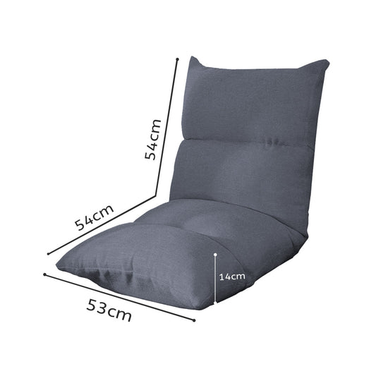 SOGA 4X Lounge Floor Recliner Adjustable Lazy Sofa Bed Folding Game Chair Grey