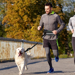 SOGA 2X Black Adjustable Hands-Free Pet Leash Bag Dog Lead Walking Running Jogging Pet Essentials