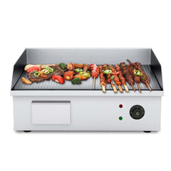 SOGA 2200W Stainless Steel Ribbed Griddle Commercial Grill BBQ Hot Plate 56*48*23