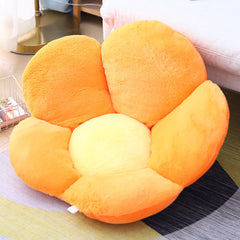 SOGA Orange Whimsical Big Flower Shape Cushion Soft Leaning Bedside Pad Floor Plush Pillow Home Decor