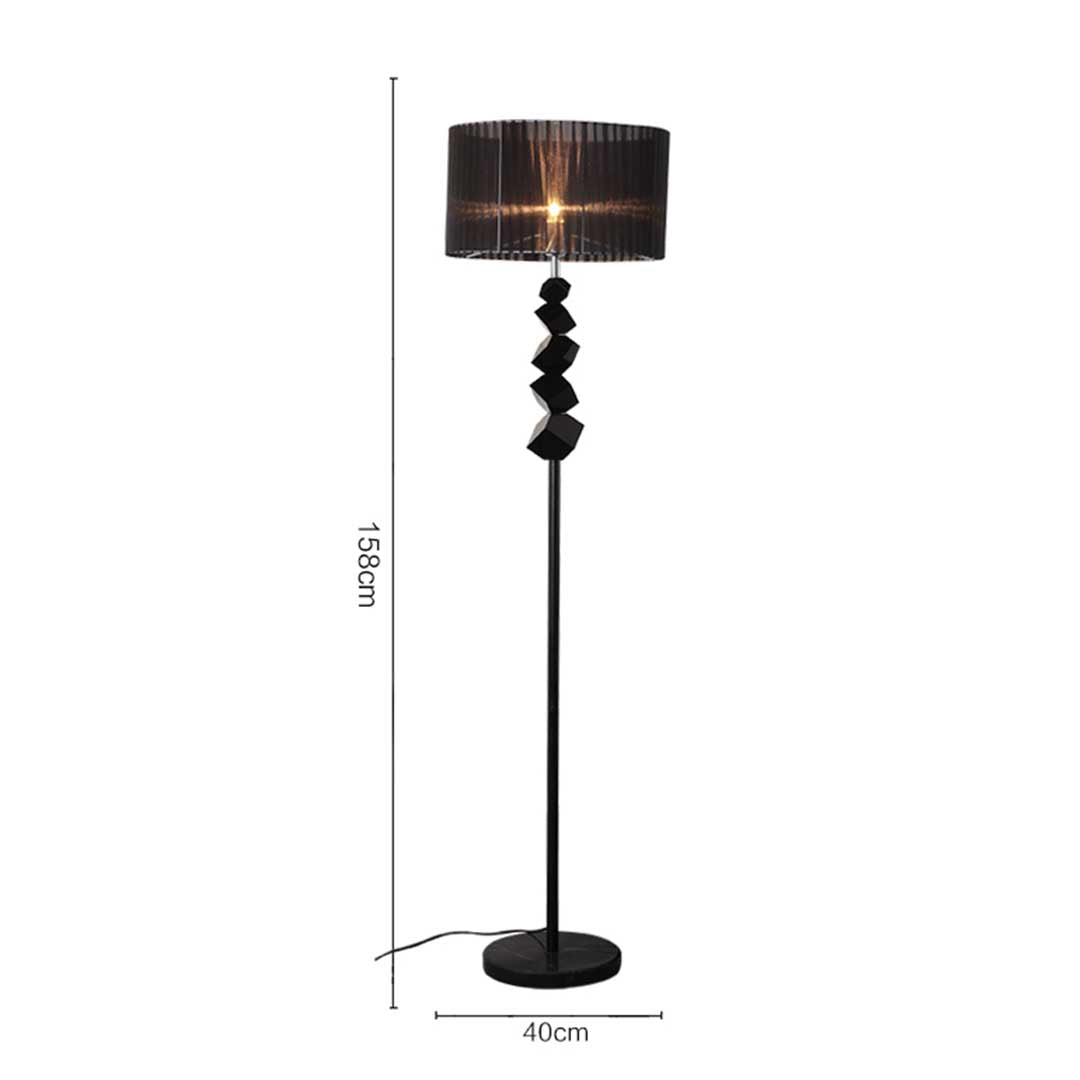 SOGA 2X Floor Lamp Metal Base Standing Light with Dark Shade Tall Lamp