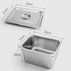 SOGA 6X Gastronorm GN Pan Full Size 1/2 GN Pan 20cm Deep Stainless Steel Tray With Lid