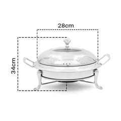 SOGA 4X Stainless Steel Round Buffet Chafing Dish Cater Food Warmer Chafer with Glass Top Lid