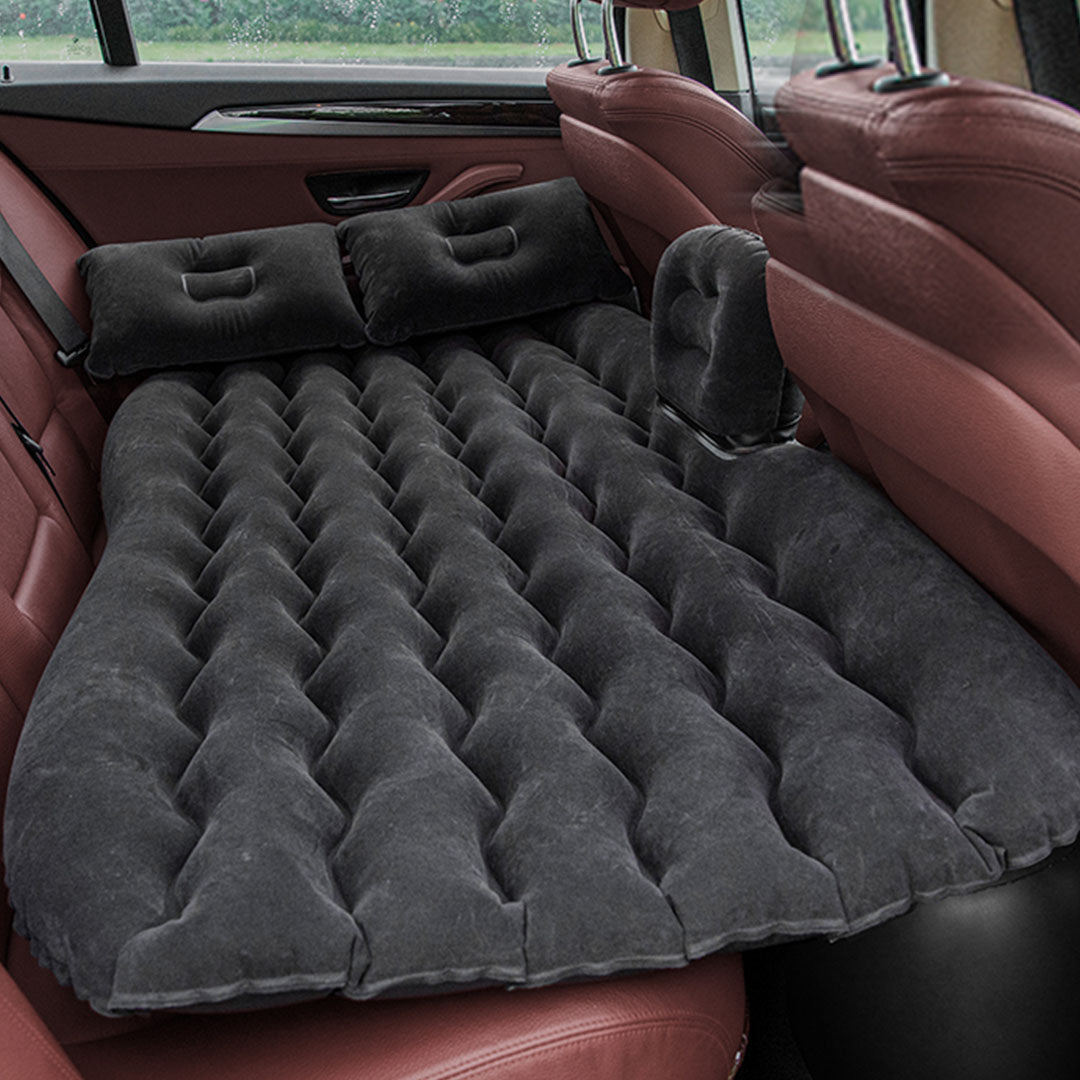 SOGA Black Ripple Inflatable Car Mattress Portable Camping Air Bed Travel Sleeping Kit Essentials
