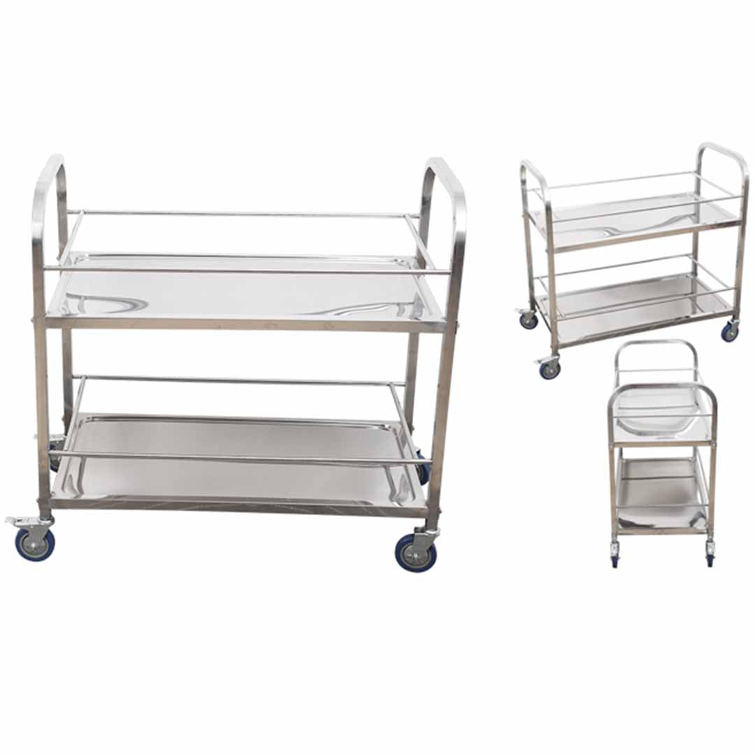 SOGA 2 Tier Stainless Steel Drink Wine Food Utility Cart 95x50x95cm Large