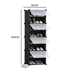 SOGA 8 Tier Shoe Rack Organizer Sneaker Footwear Storage Stackable Stand Cabinet Portable Wardrobe with Cover