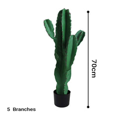 SOGA 70cm Green Artificial Indoor Cactus Tree Fake Plant Simulation Decorative 5 Heads
