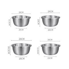 SOGA Stainless Steel Nesting Basin Colander Perforated Kitchen Sink Washing Bowl Metal Basket Strainer Set of 4