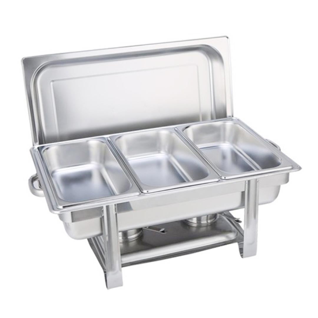 SOGA Stainless Steel Chafing Triple Tray Catering Dish Food Warmer