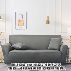 SOGA 2-Seater Grey Sofa Cover Couch Protector High Stretch Lounge Slipcover Home Decor
