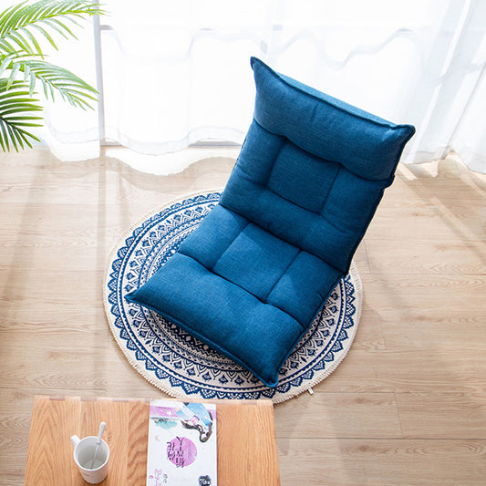 SOGA Blue Carpet Soft Linen Bohemian Non-Slip Floor Retro Minimalist Round Rug Home Decor with Tassels