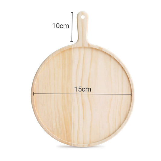 SOGA 6 inch Round Premium Wooden Pine Food Serving Tray Charcuterie Board Paddle Home Decor