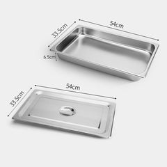 SOGA Gastronorm GN Pan Full Size 1/1 GN Pan 6.5cm Deep Stainless Steel Tray With Lid