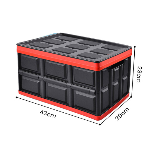 SOGA 2X 30L Collapsible Car Trunk Storage Multifunctional Foldable Box Black