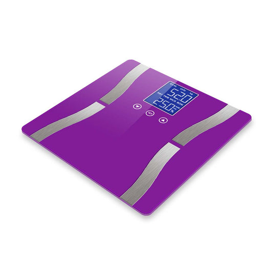 SOGA Digital Body Fat Scale Bathroom Scales Weight Gym Glass Water LCD Electronic Purple