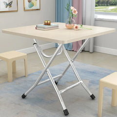 SOGA White Portable Square Table Standing Legs Foldable Furniture Home Decor