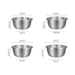 SOGA 2X Stainless Steel Nesting Basin Colander Perforated Kitchen Sink Washing Bowl Metal Basket Strainer Set of 4