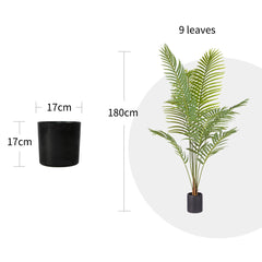 SOGA 180cm Green Artificial Indoor Rogue Areca Palm Tree Fake Tropical Plant Home Office Decor