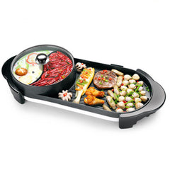 SOGA 2 in 1 Electric Non-Stick BBQ Teppanyaki Grill Plate Steamboat Dual Sided Hotpot