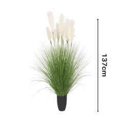 SOGA 4X 137cm Green Artificial Indoor Potted Bulrush Grass Tree Fake Plant Simulation Decorative